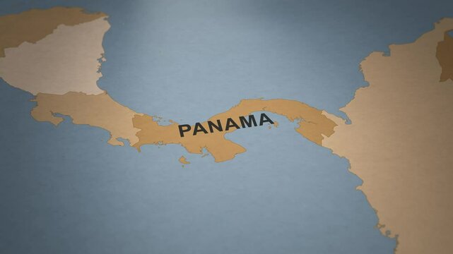 Old Paper Map of Panama