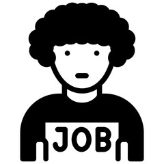 unemployment icon illustration design with solid