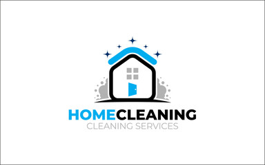 Illustration vector graphic of cleaning services concept logo design