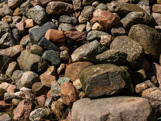 a pile of large stones on the ground