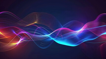 Abstract Colorful Flowing Lines and Dots