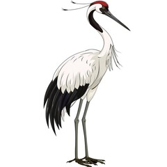 Obraz premium Crane Spirit animal cartoon isolated whitebackground 16:9