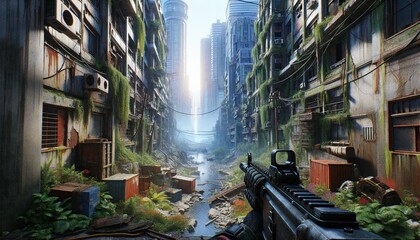 first person shooter game scene