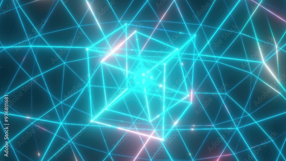 Poster blue digital structure. computer generated 3d render