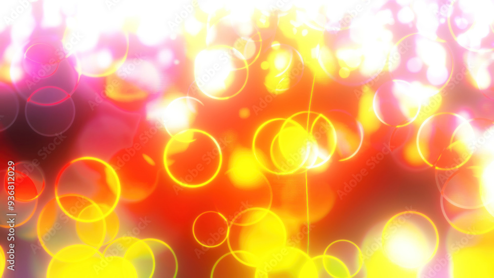 Poster bright bokeh particles. computer generated 3d render