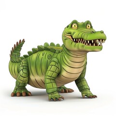 Fototapeta premium Crocodile Earth animal cartoon isolated whitebackground