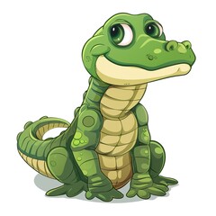 Fototapeta premium Crocodile Empathy emotion fantasy animal cartoon isolated whitebackground