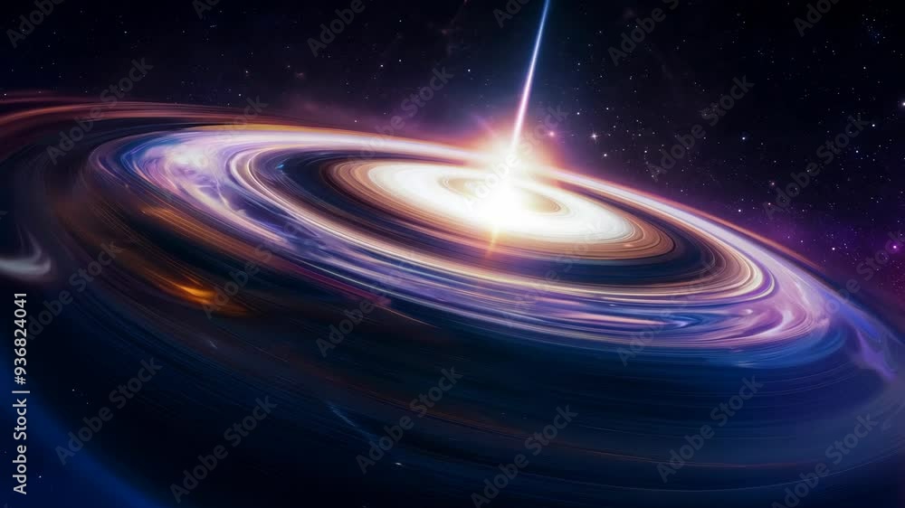 Poster exploring the mesmerizing spiral of a cosmic sphere in deep space at the edge of the universe