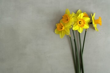 Spring-themed background featuring vibrant flowers on a calming blue backdrop.. Beautiful simple AI generated image