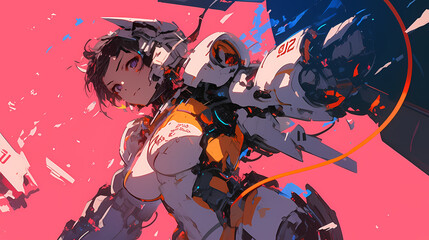 High Tech Anime Mech Robot Illustration Sci Fi Manga Wallpaper