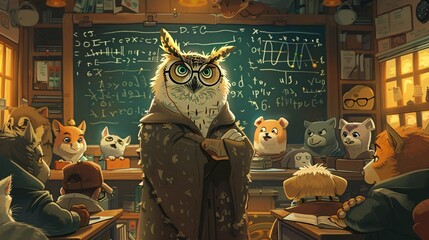 cartoon owl teacher