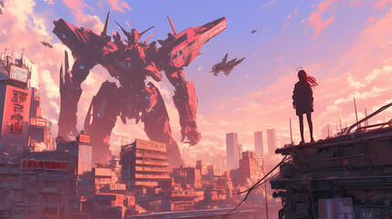 High Tech Anime Mech Robot Illustration Sci Fi Manga Wallpaper