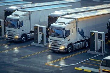 Fototapeta premium Box-filled truck with transparent background. Beautiful simple AI generated image