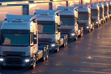 Naklejka premium Large round hay bales on semi-trailer heading to drought affected areas of QLD.. Beautiful simple AI generated image