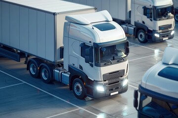 Fototapeta premium E-commerce delivery truck icon with packages. Beautiful simple AI generated image