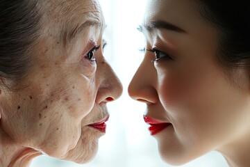 Obraz premium Realistic depiction of different generations within a family