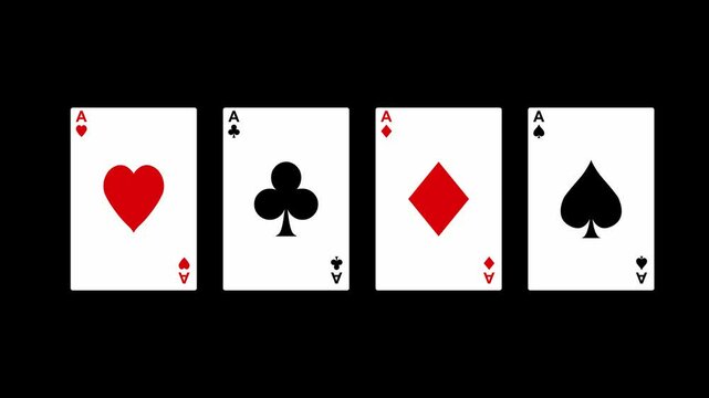 Ace card animation variation with transparent background