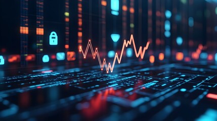 Digital Data Flow with Fluctuating Stock Graph