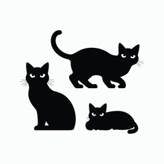 British Shorthair silhouette vector template cat illustration
