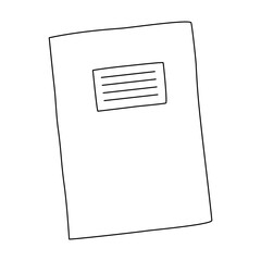 School copybook or exercise book, doodle style flat vector outline for coloring book