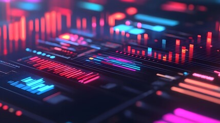 Futuristic Abstract Background with Neon Lights