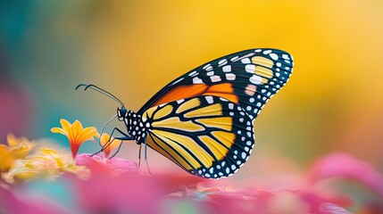 Obraz premium Butterfly isolated on colorful background