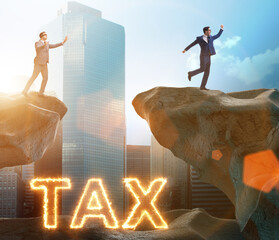 Businessman in tax payment concept