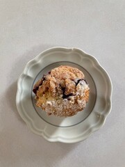 blueberry muffin overhead view