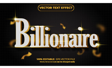 3d Super White Gold sparkle billionaire text effect template editable text effect
