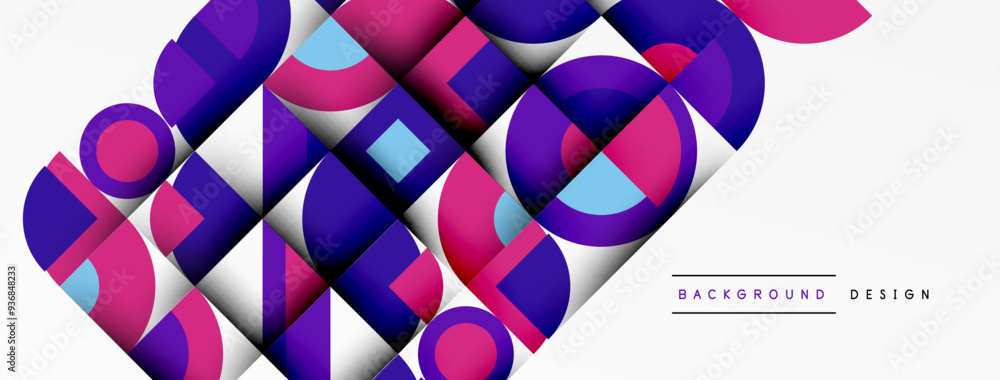 Aufkleber modern geometrical abstract background - circles. business or technology presentation design