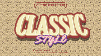 Classic style 3D editable text effect logo template