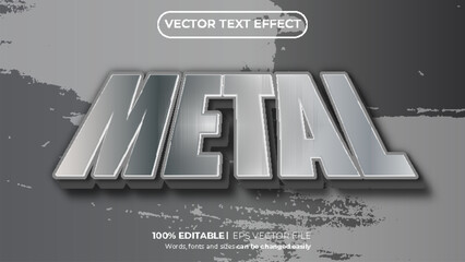 Metal 3D editable text effect template