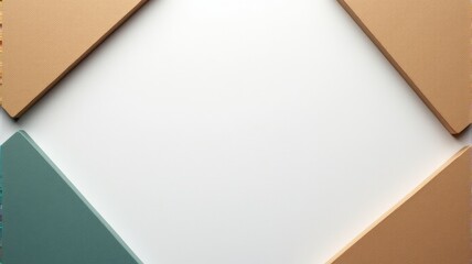 Obraz premium Minimalist Flat Lay with Blank Space and Colorful Corners | Perfect for Background, Poster, or Banner Design