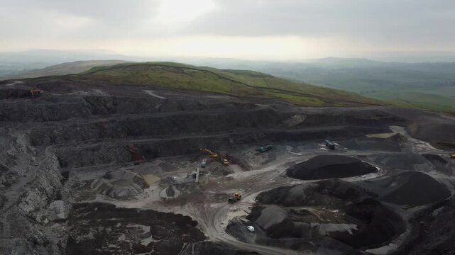 Cinematic aerial drone footage of Breedon Roan Edge Quarry, Kendal, Cumbria, UK.