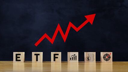 ETF investment concept, Exchange Traded Fund, ETF stock options and stock market index fund,...