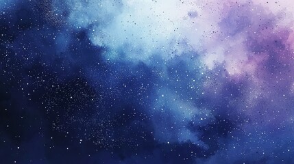 Obraz premium Abstract Watercolor Galaxy Background with Stars and Nebula