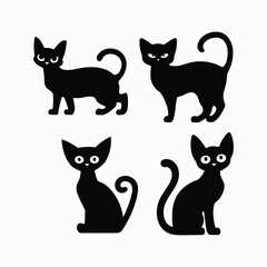 Fototapeta premium Abyssinian Cat Silhouette Stunning Designs and Vectors Illustration for Cat Lovers
