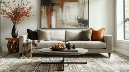 Contemporary Living Room with Stylish Sofa and Sleek Coffee Table