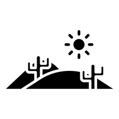 Desert glyph solid icon
