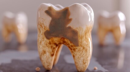 Model of a rotten tooth