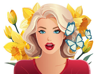 恋する女心を表現したイラスト