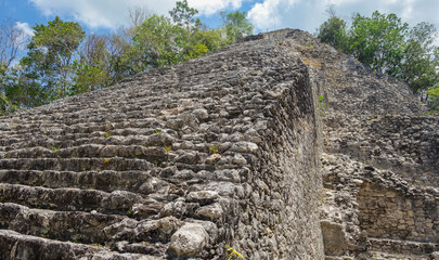 Coba ruins archaeological site. Ancient Mayan Ruins in Mexico