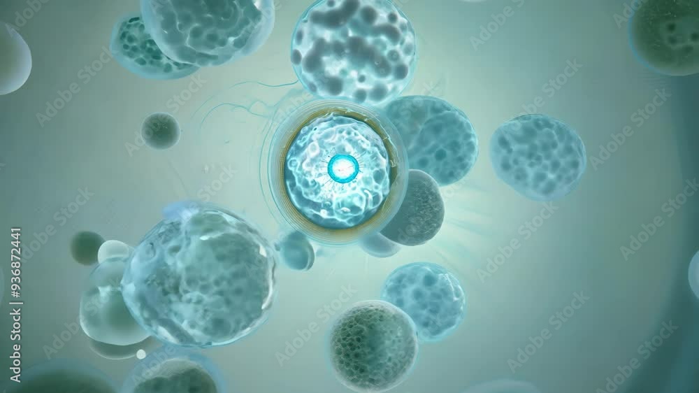Poster detailed rendering of a cellular structure showcasing intricate biological processes