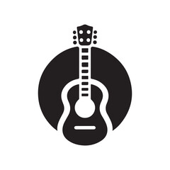 Acoustic guitar vector icon