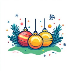 Holiday Decorations Vector Icon - White Background
