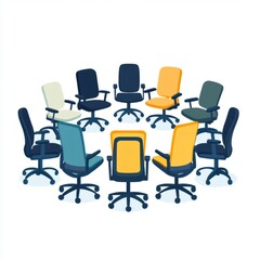 Obraz premium Office Chairs Icon: Simple Vector Illustration for Website Design