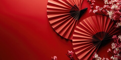 Traditional Japanese Folding Screen Art Decor