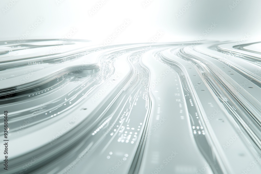 Poster futuristic highway with glowing lanes representing the speed and connectivity of modern digital infr