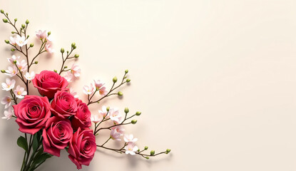 Fototapeta premium bouquet of pink roses