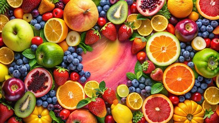 Vibrant abstract background featuring colorful fruits, abstract, background, fruit, colorful, vibrant, fresh, healthy, organic